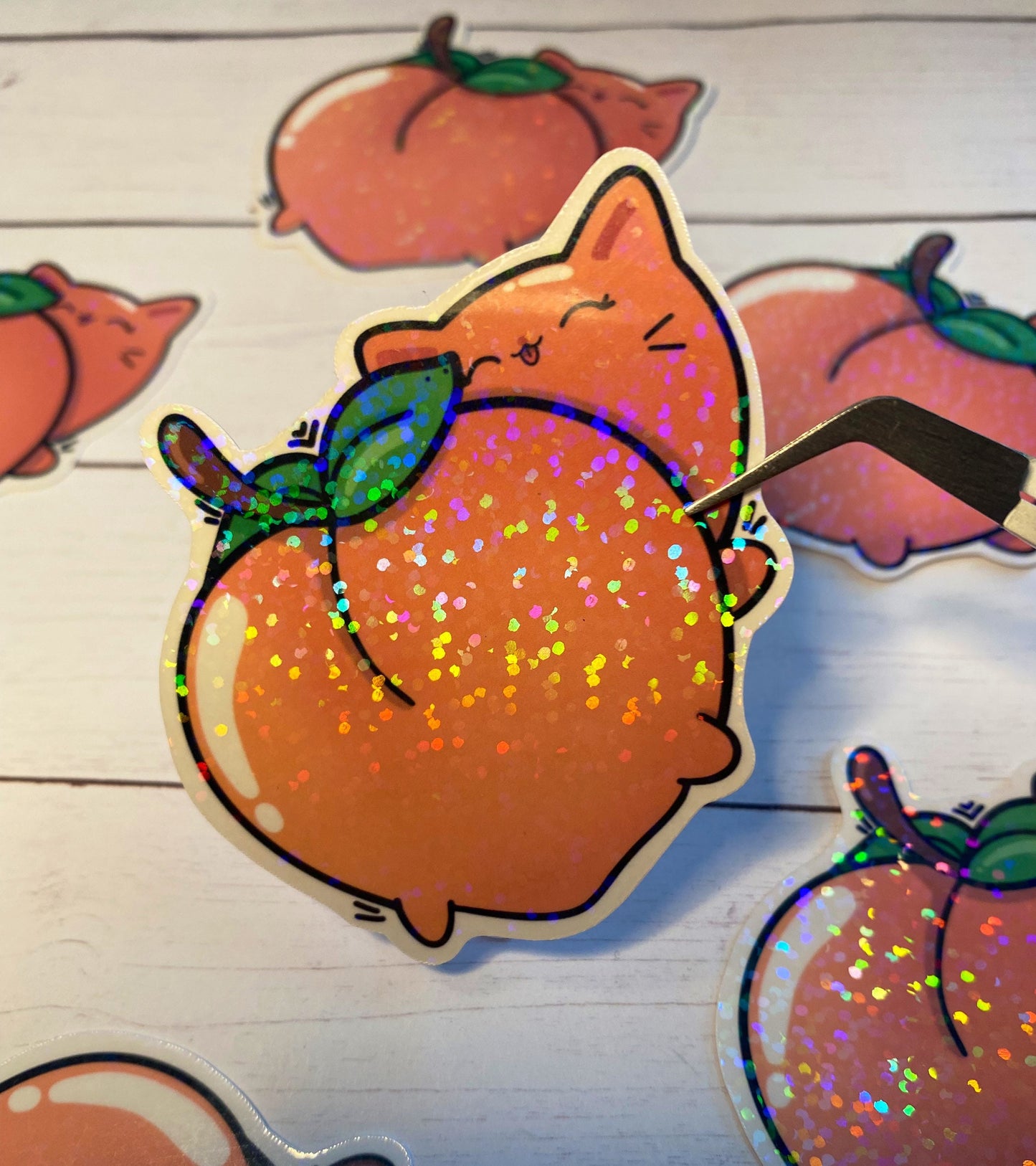 Peach Cat Butt Sticker - Holographic – BestCatStudios